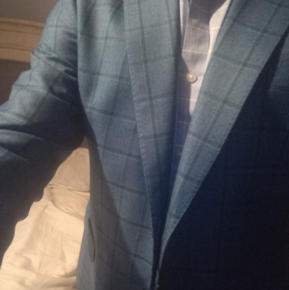 Brand new GEORGIO ARMANI,42R bluish grey plaid - Picture 1 of 7